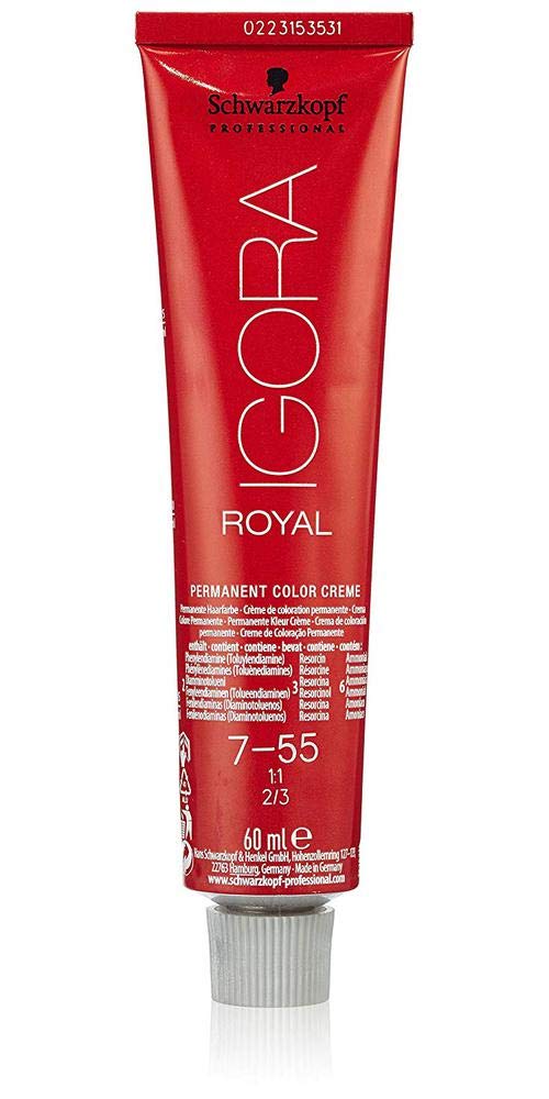 Schwarzkopf Igora Royal Hair Color, 755 Medium Blonde Gold Extra, 60 ml