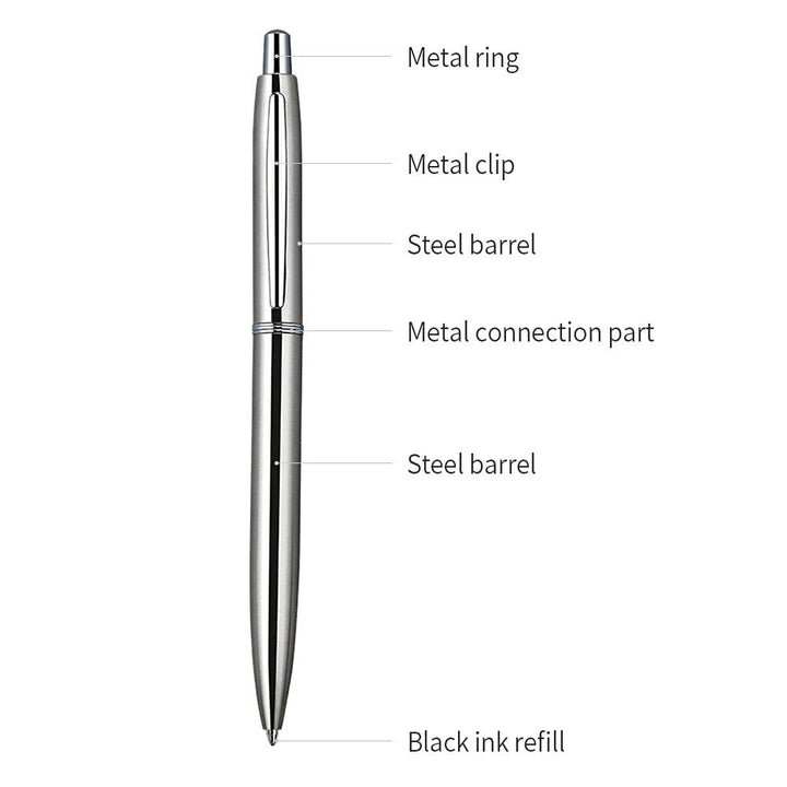 ChaoQ Retractable Metal Ballpoint Pens, 3 Count