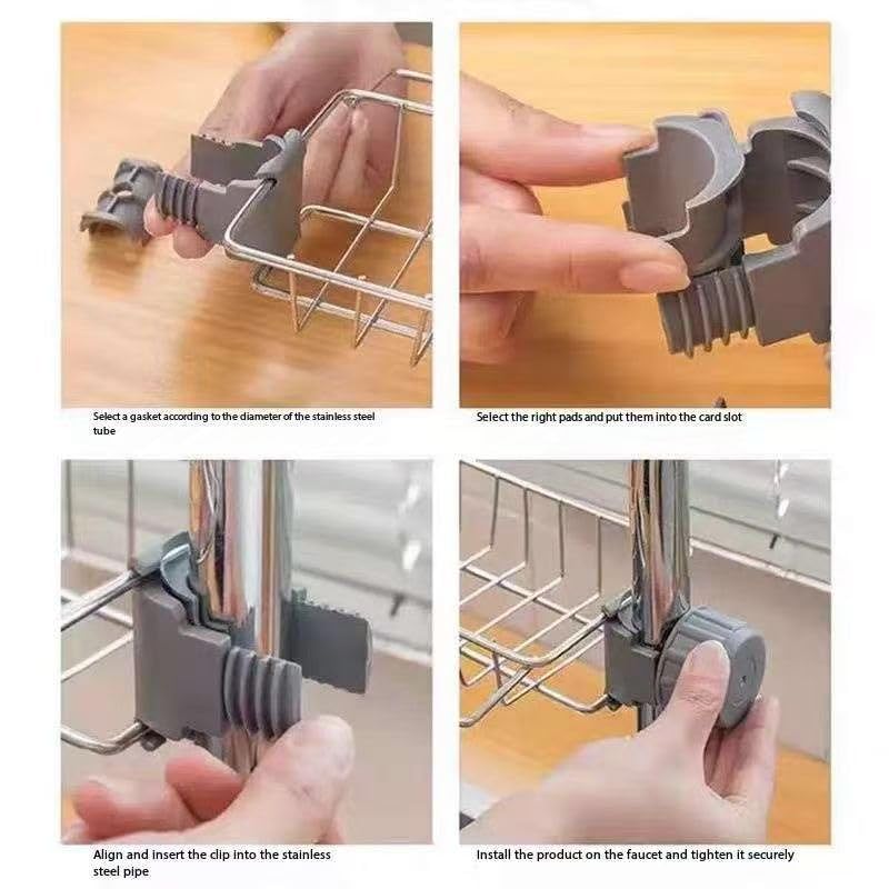 SANGaa Sponge Holder And Drain Rack, Stainless Steel