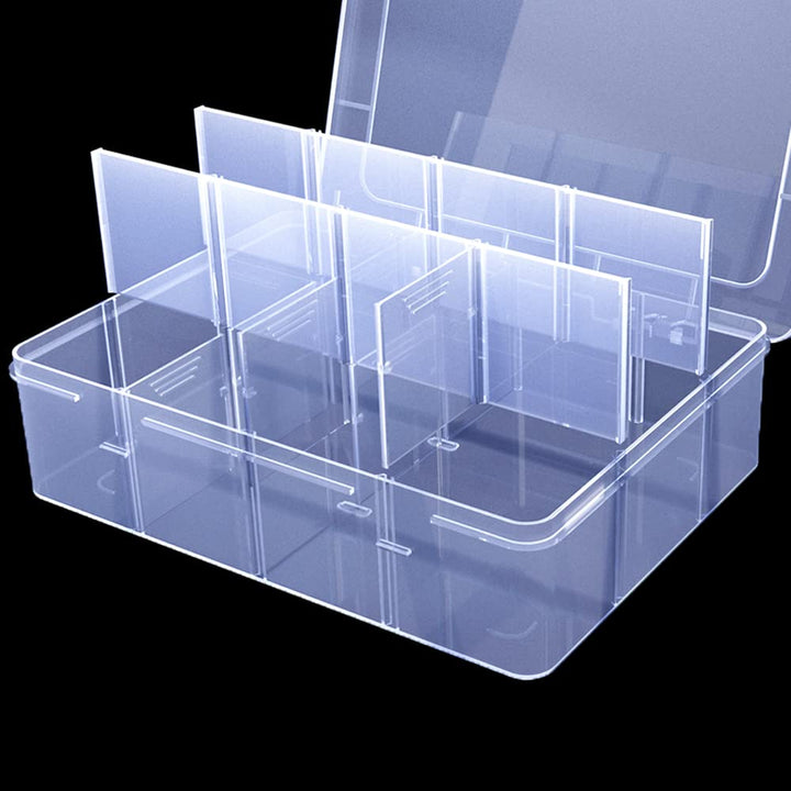 YUGOOD Clear Organizer Box, 8.8 x 7.1 x 2.3 in