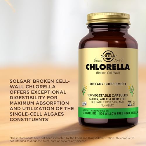 Solgar Chlorella Vegetable Capsules, 100 Count
