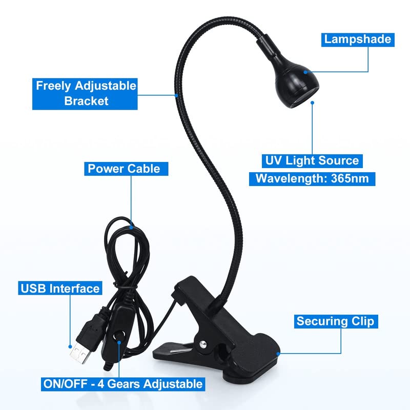 mlogiroa Clip On UV Nail Lamp, Gooseneck Nail Dryer