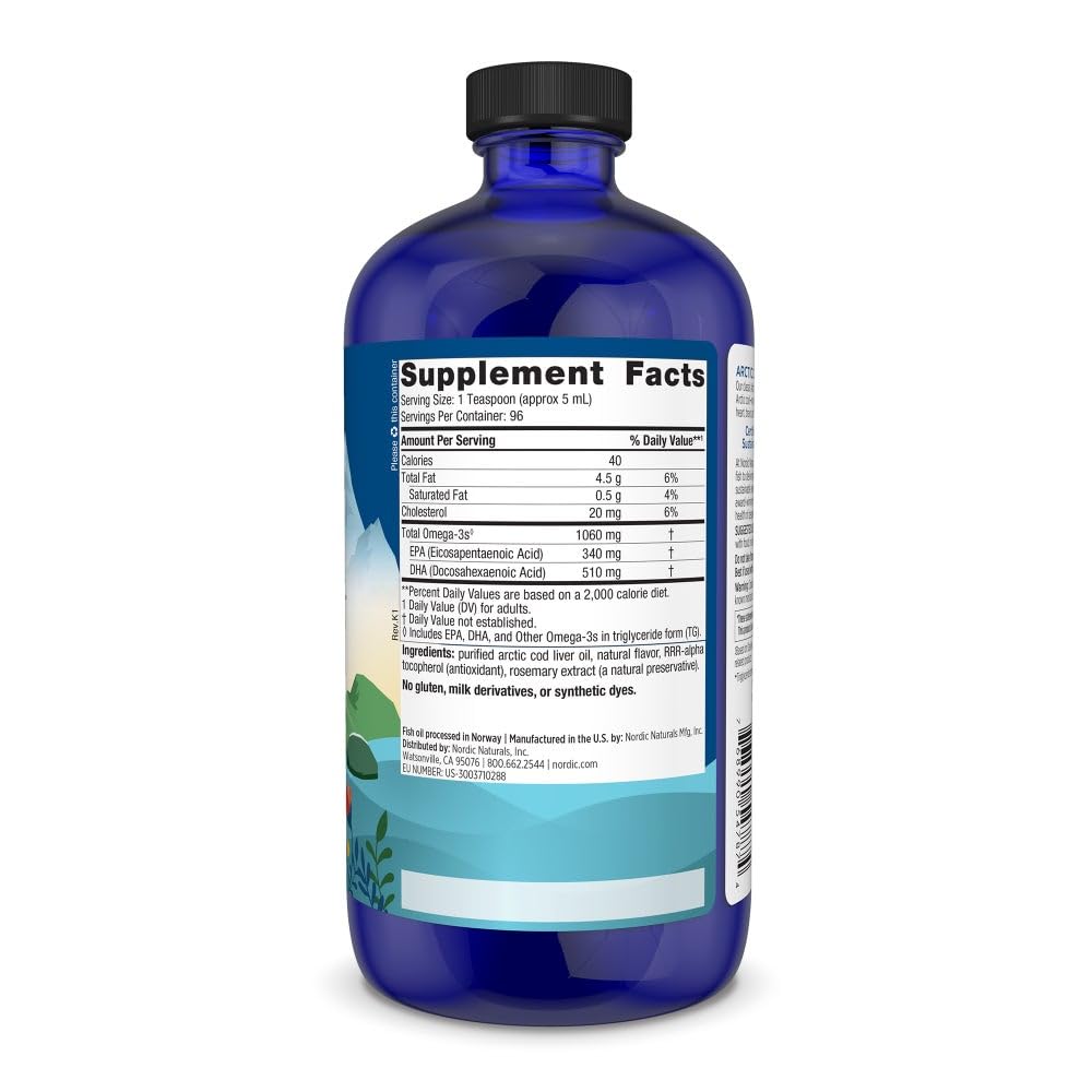 Nordic Naturals Arctic Cod Liver Oil, Orange, 1060 mg
