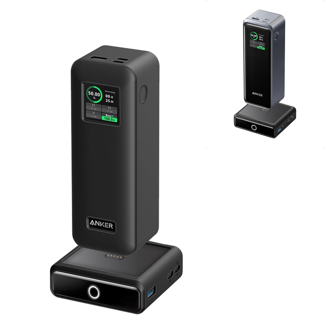 NOUKAJU Silicone Case for Anker Prime Power Bank and Charging Base, Black
