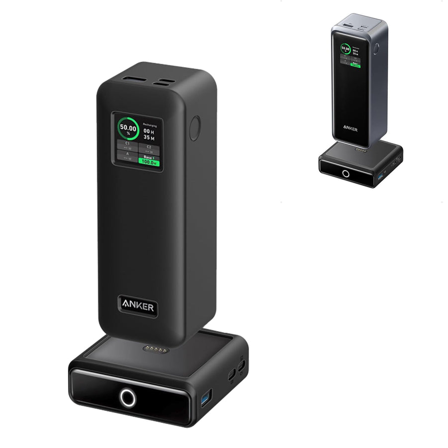 NOUKAJU Silicone Case for Anker Prime Power Bank and Charging Base, Black