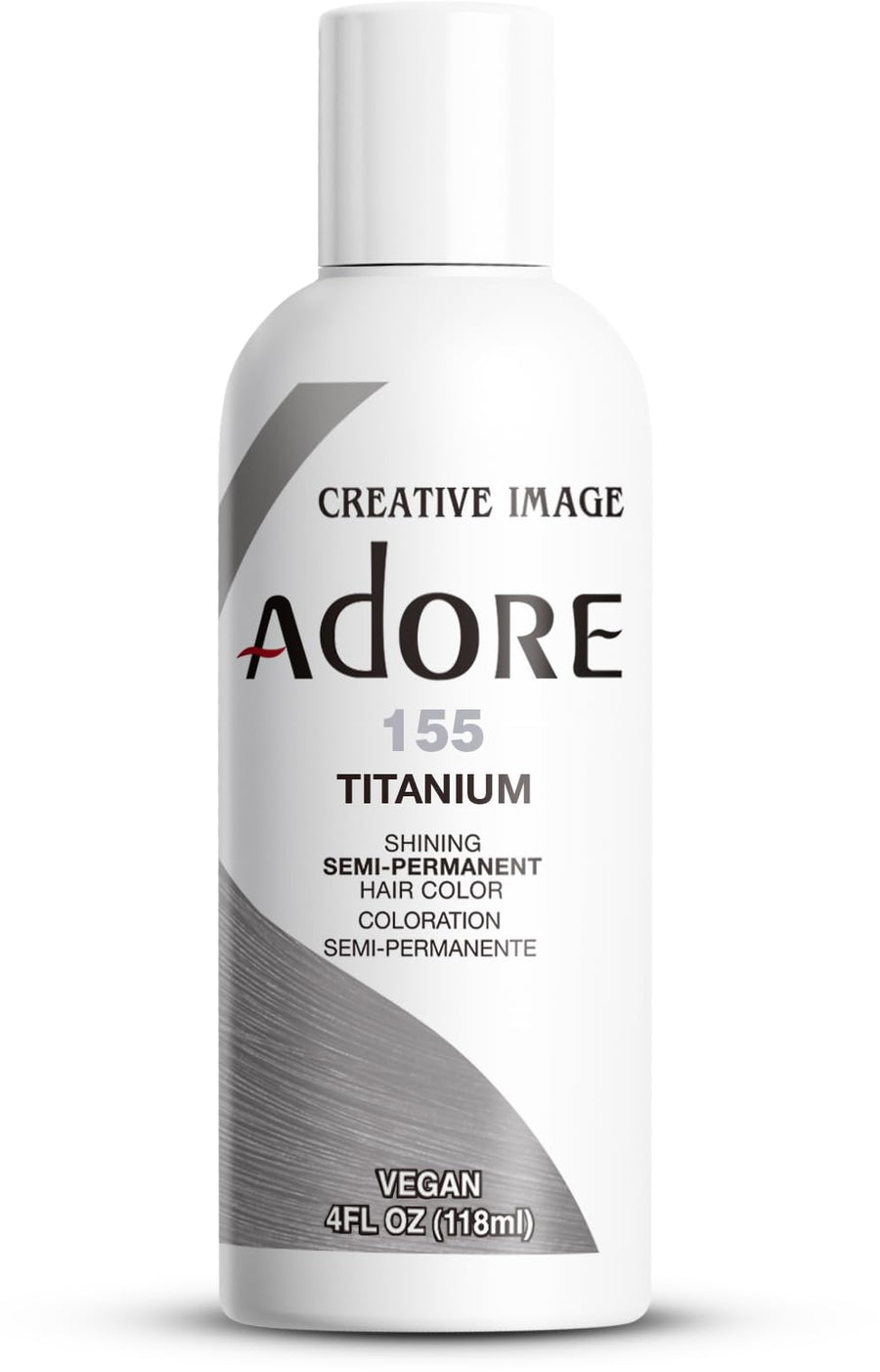Adore Semi Permanent Hair Color, 155 Titanium, 4 fl oz