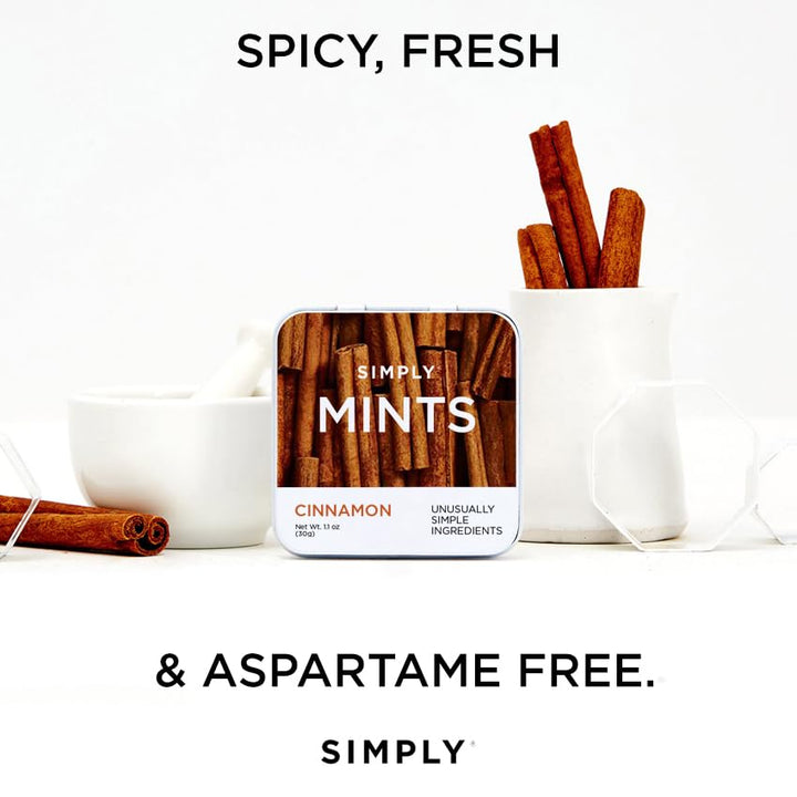 Simply Gum Breath Mints, Cinnamon, 6 Count