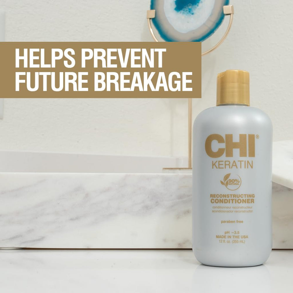 CHI Keratin Reconstructing Conditioner, White, 12 fl oz