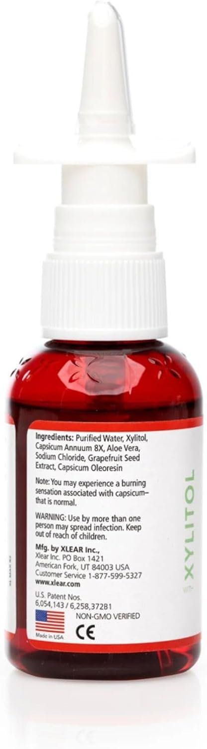 Xlear Max Natural Xylitol Saline Nasal Spray with Capsicum and Aloe, 1.5 fl oz
