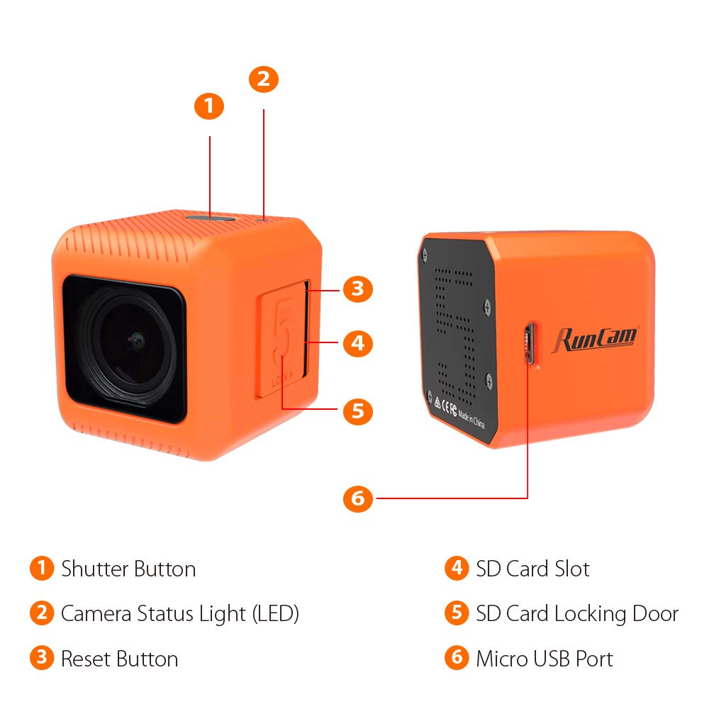 RunCam FPV Camera, Orange, 128g SD Card