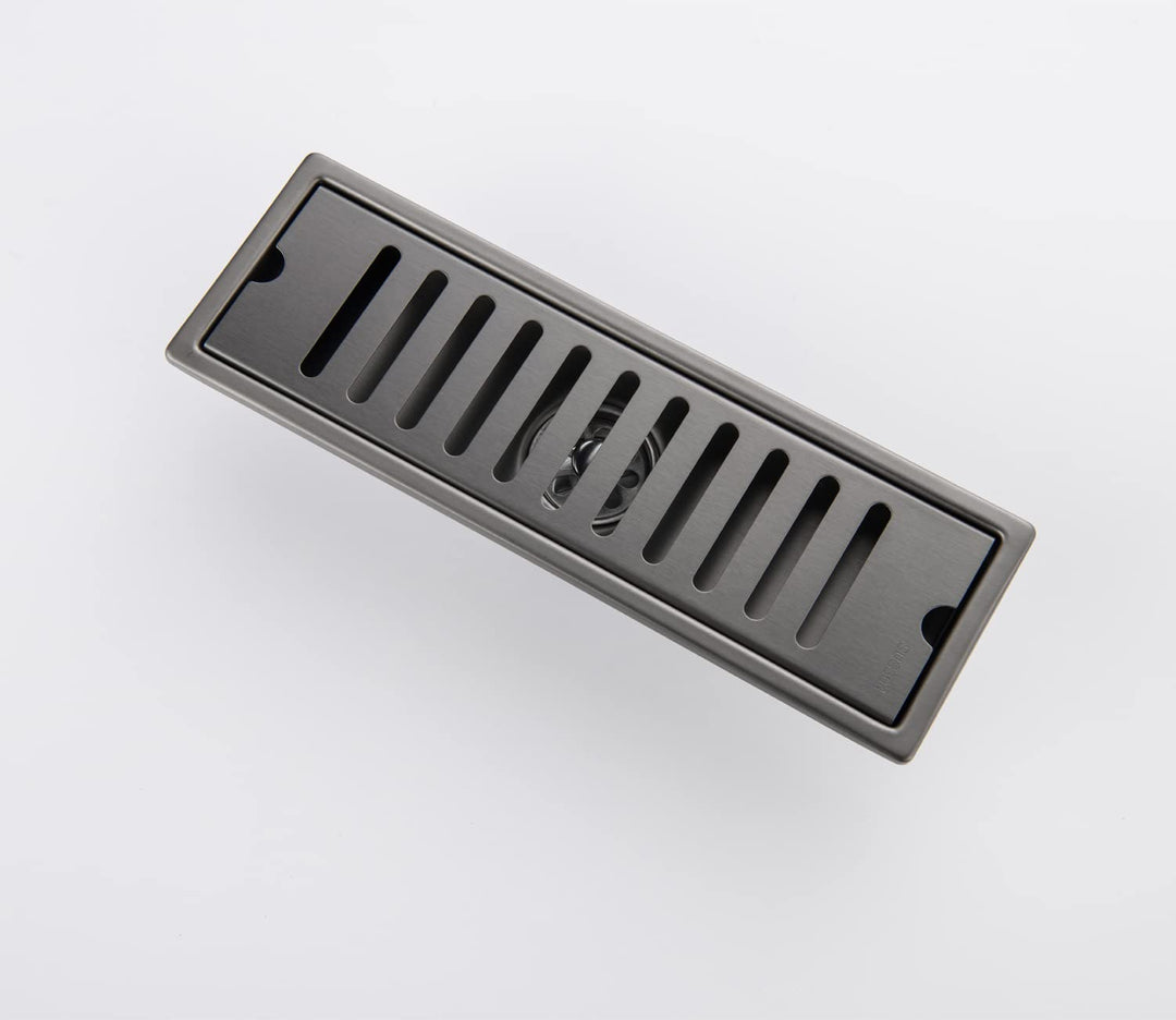 Fashionhome Linear Shower Drain, Gun Gray, 30 cm x 10 cm