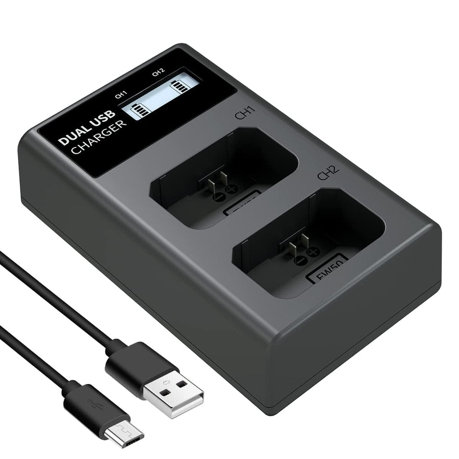 NALACAL Camera Battery Charger, Dual LCD
