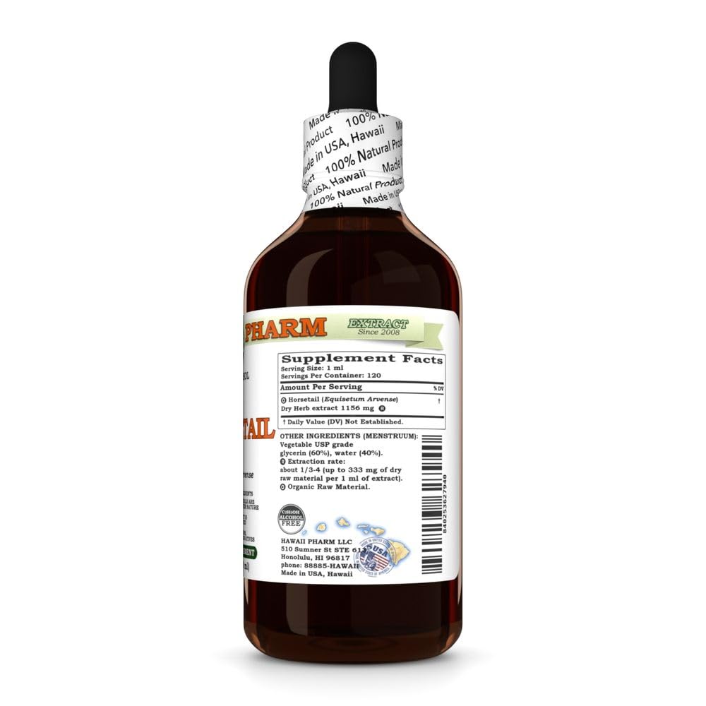 Hawaii Pharm Horsetail Alcohol-Free Liquid Extract, Organic, 4 oz