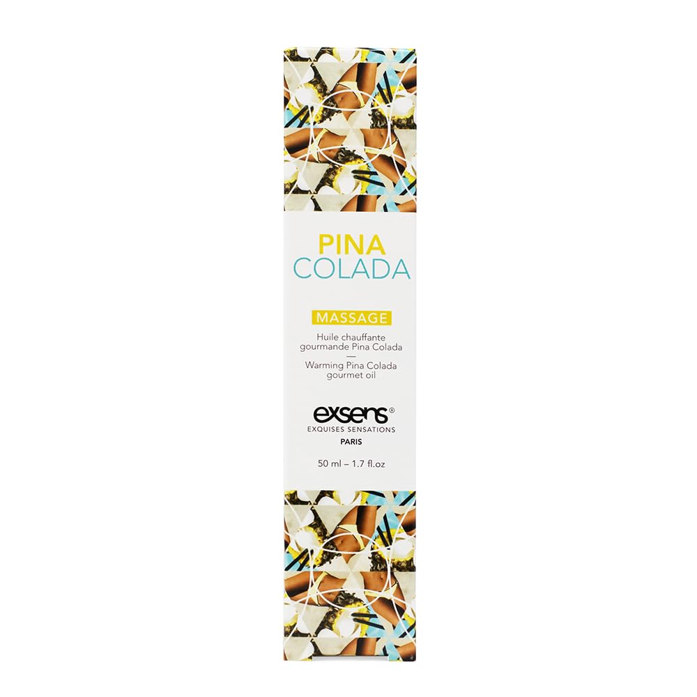 EXSENS Natural Warming Massage Oil, Pina Colada, 1.7 fl oz