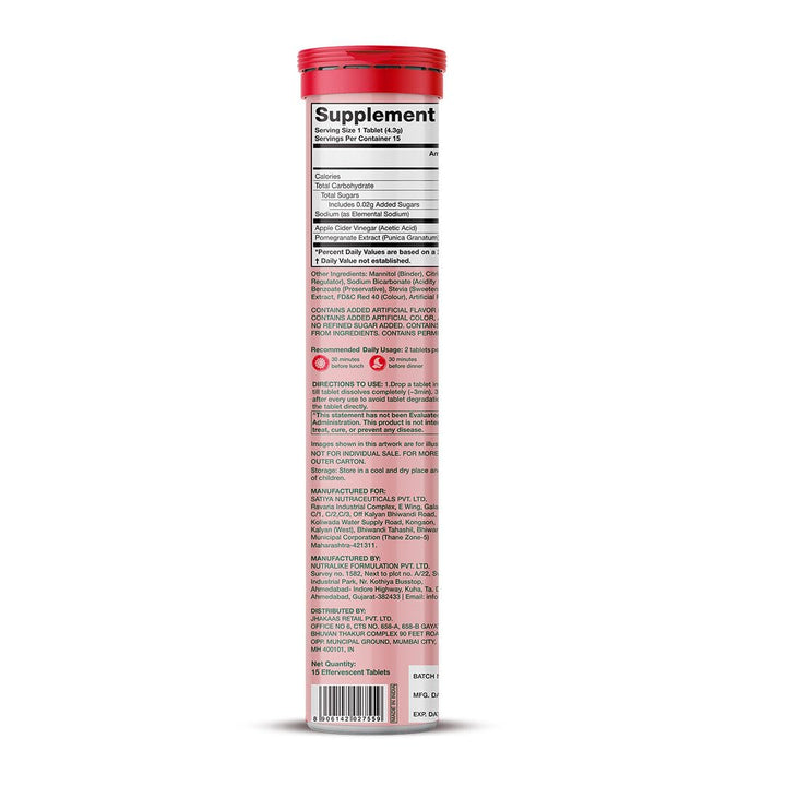 PLIX - THE PLANT FIX Apple Cider Vinegar Effervescent Tablet, Pack of 4