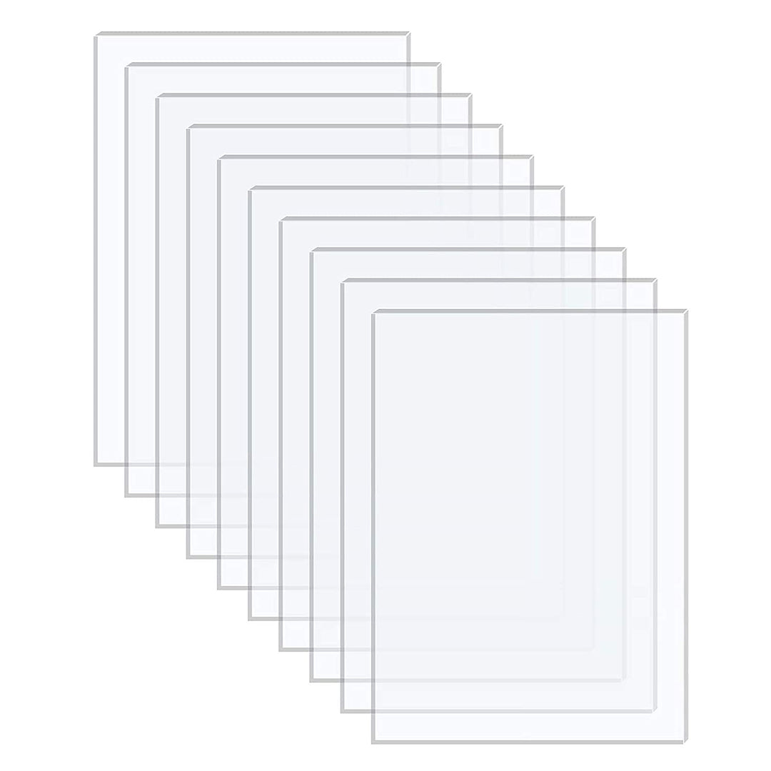 Langaelex Acrylic Sheets, Clear, 5 x 7 in, 10 Count