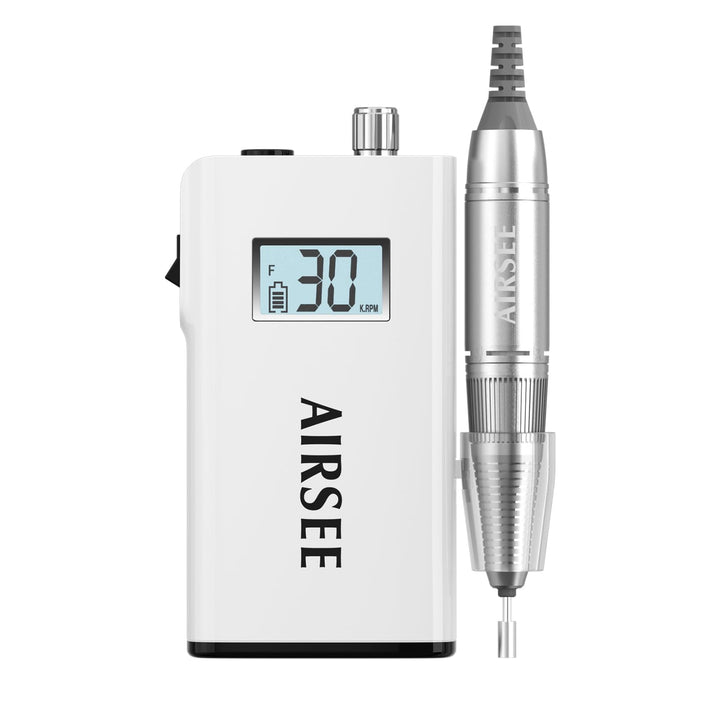 AIRSEE Electric Nail Drill Kit, Rechargeable, 30000 RPM