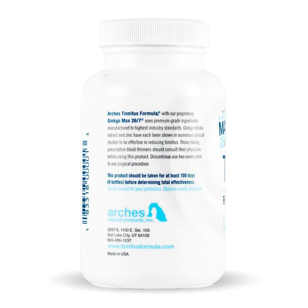 Arches Tinnitus Formulas, Ginkgo Max 26/7, 100 Count