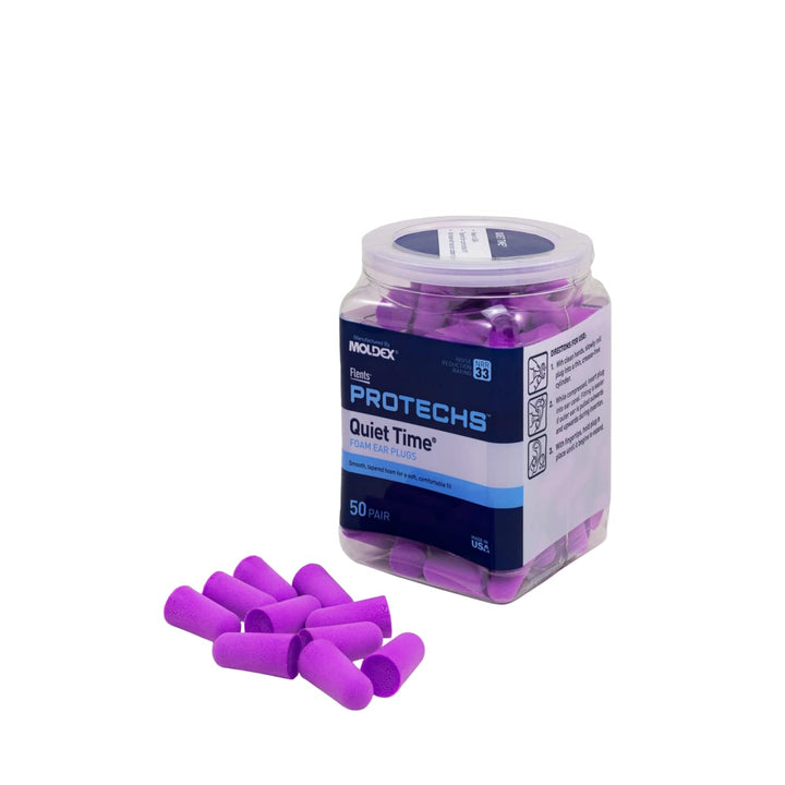 Flents Protechs Quiet Time Foam Ear Plugs, Purple, 50 Pair