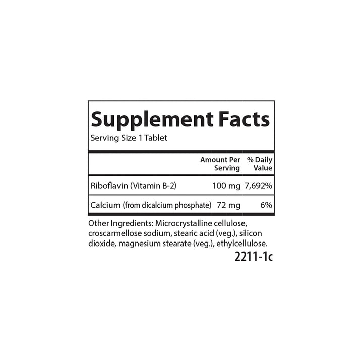 Carlson B-2 Riboflavin, 100 mg, 100 Count