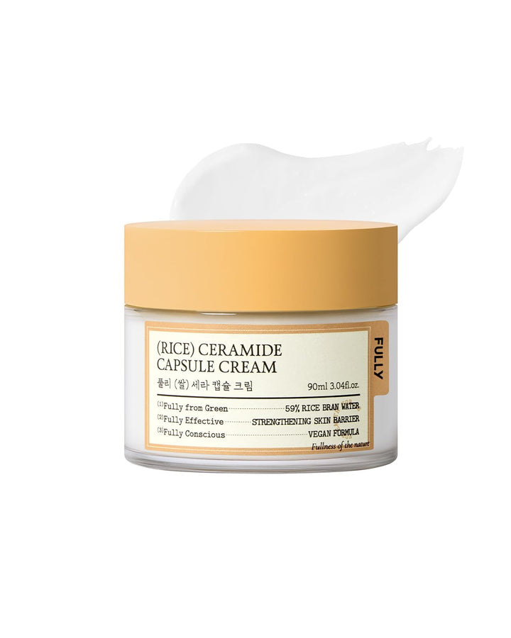 FULLY Rice Ceramide Moisturizing Cream, Fragrance-Free, 3.04 fl oz