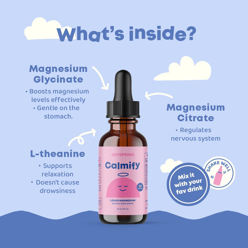 JoySpring Magnesium Citrate Liquid, Chamomile and Passion Flower, 30 Servings