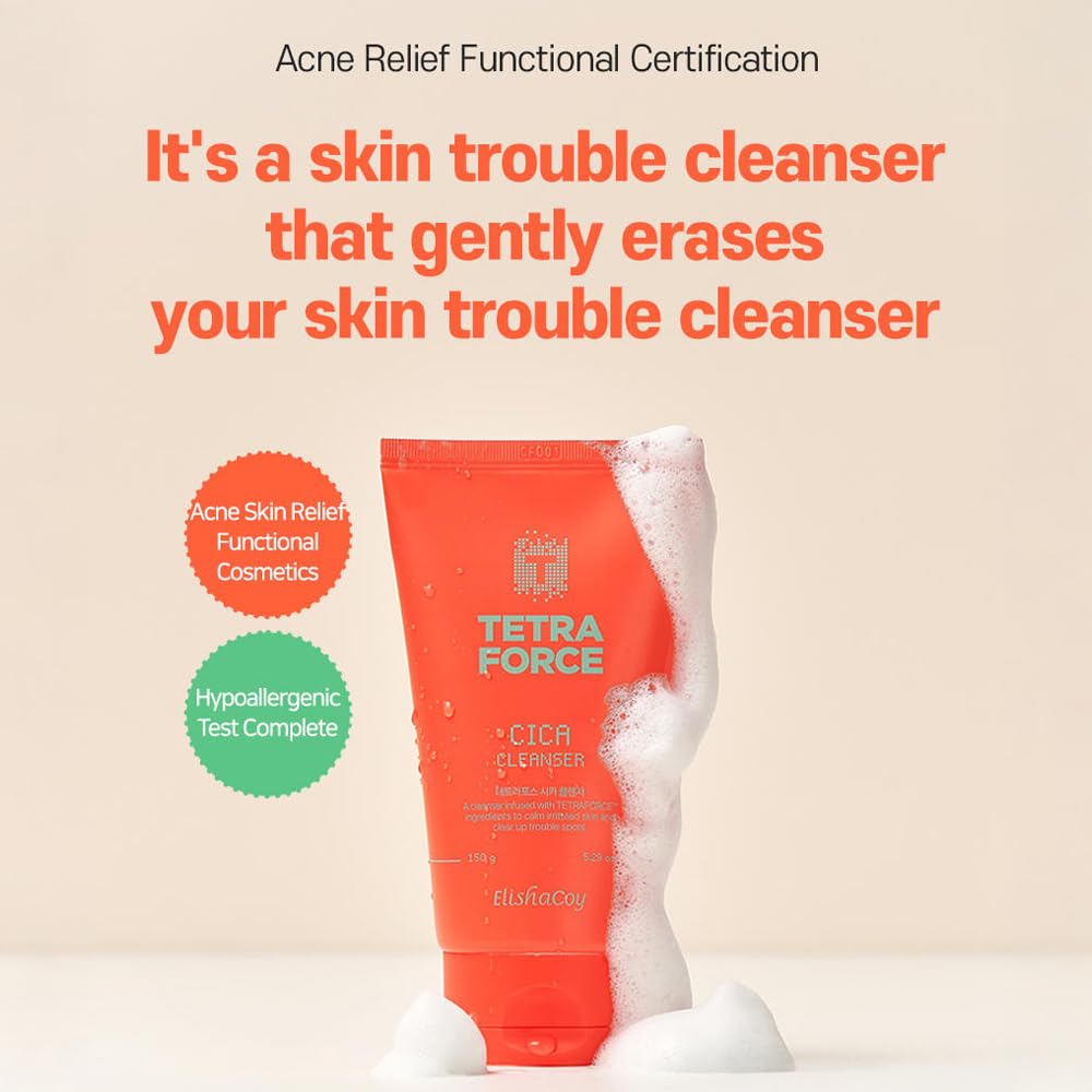 EC Elishacoy Tetraforce Cleanser, Tea Tree & Centella Asiatica, 150 ml