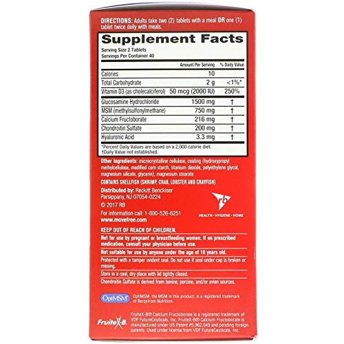 Schiff Move Free Joint Health Plus MSM & Vitamin D3, 80 Count
