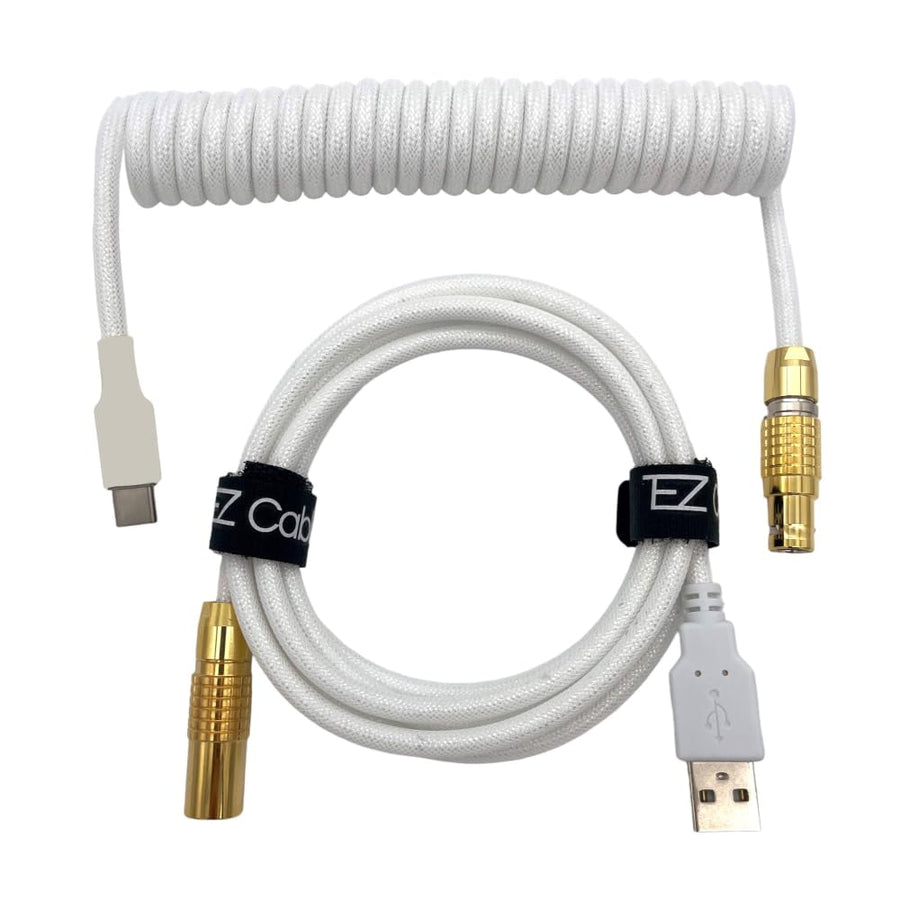 Tez Cables Coiled Cable, USB-C, White, 5 ft