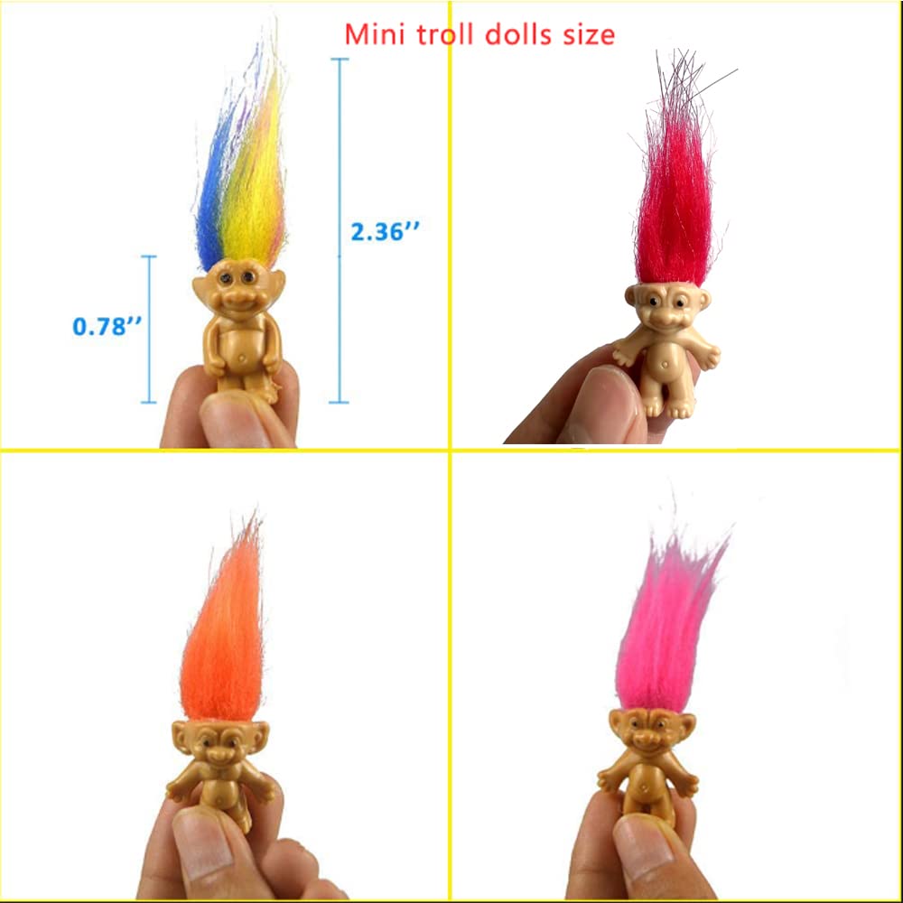 Yintlilocn Mini Troll Doll, Assorted, 10 Count