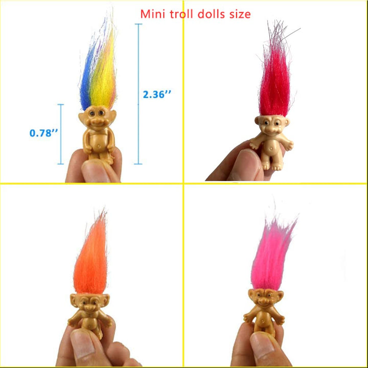 Yintlilocn Mini Troll Doll, Assorted, 10 Count