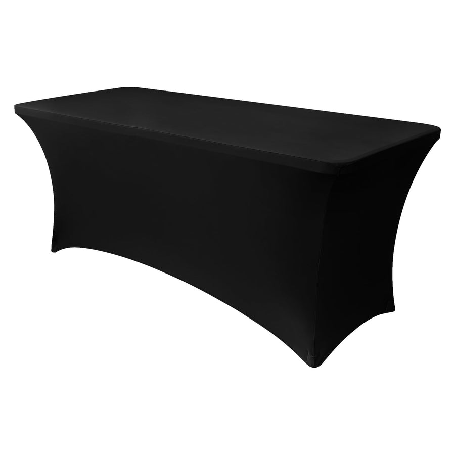 Obstal Stretch Spandex Table Cover, Black, 72 x 30 x 30 Inches