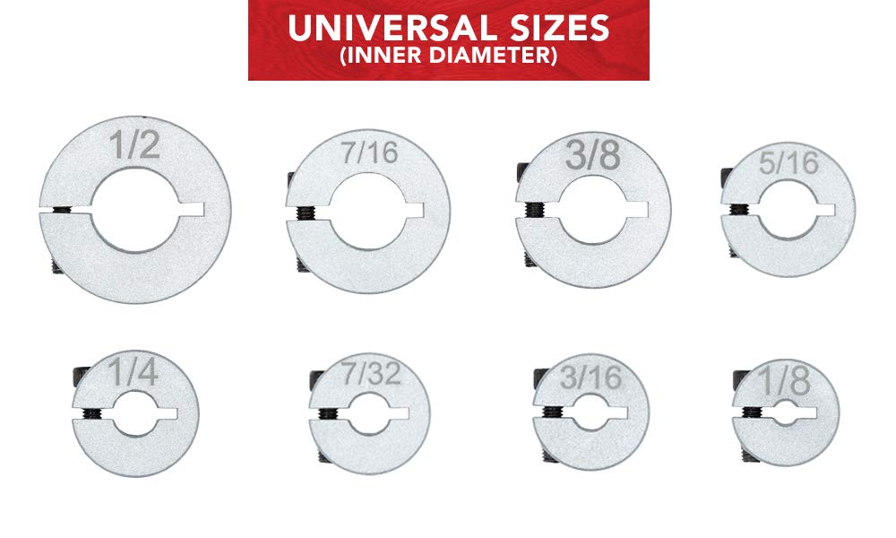 True Position Tools Aluminum Stop Collar Set, 8 Count