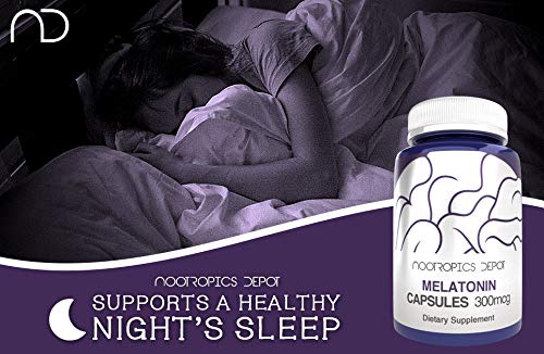 Nootropics Depot Melatonin Capsules, 300 mcg, 120 Count