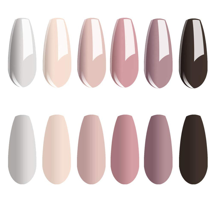 Vishine Gel Nail Polish Set, Nude Maroon, 6 Count, 8 ml