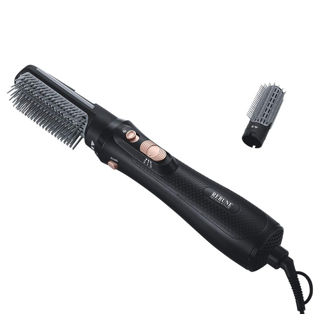 REBUNE Hair Dryer with 2 Attachments, Black, 1000W