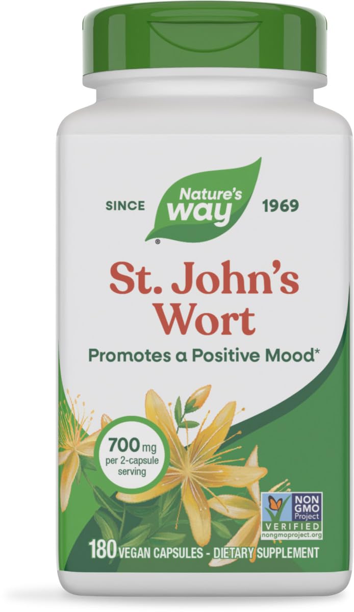 Nature's Way St John's Wort Vegetarian Capsules, 180 Count