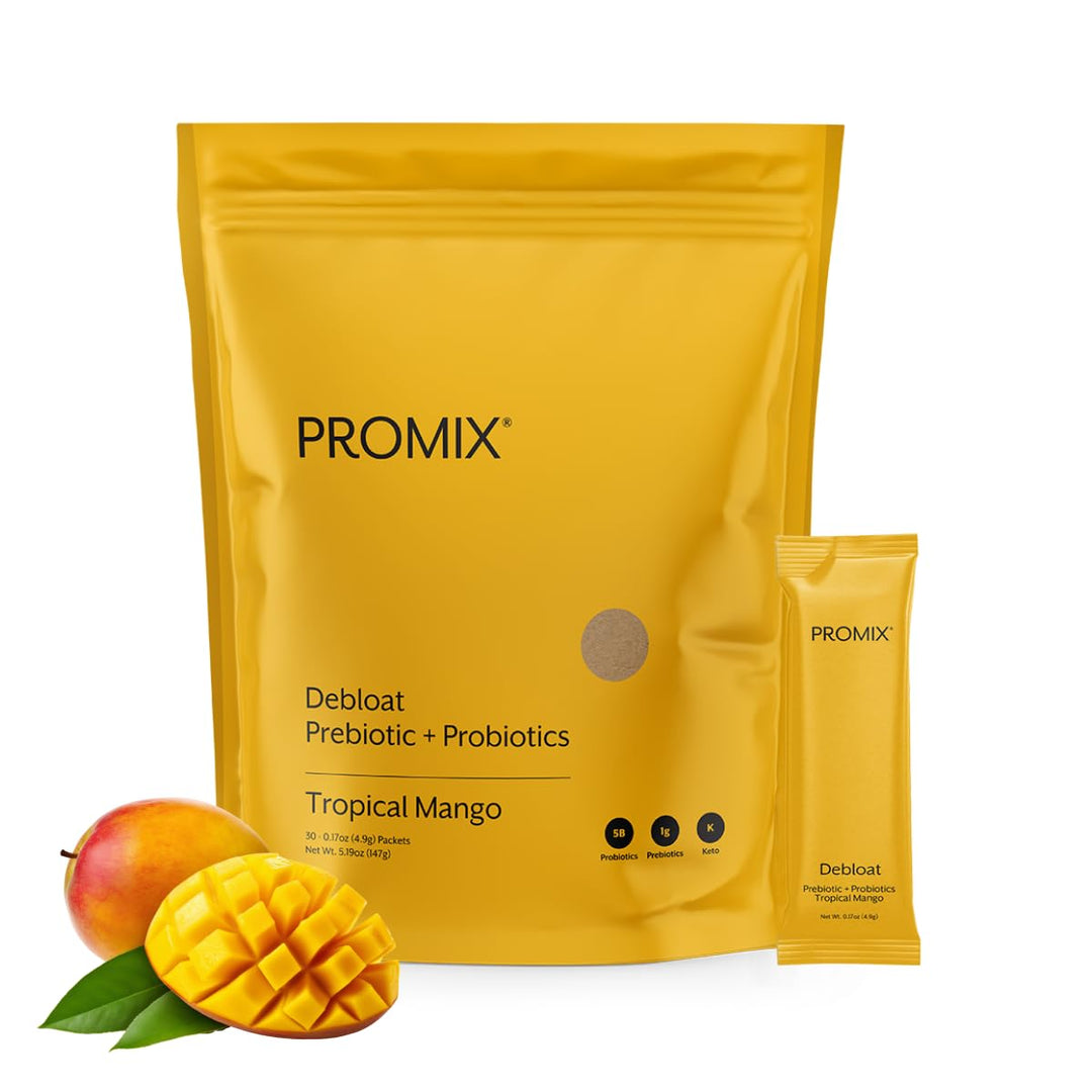Promix Nutrition Debloat Prebiotics And Probiotics Supplement, Mango, 30 Count