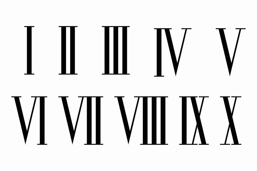 Dopetattoo Temporary Tattoo, Roman Numerals, 6 Count