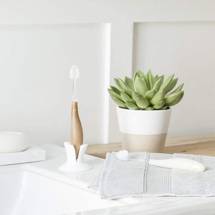 RADIUS Source Brush Toothbrush, Soft Bristles, Upcycled Wood Handle
