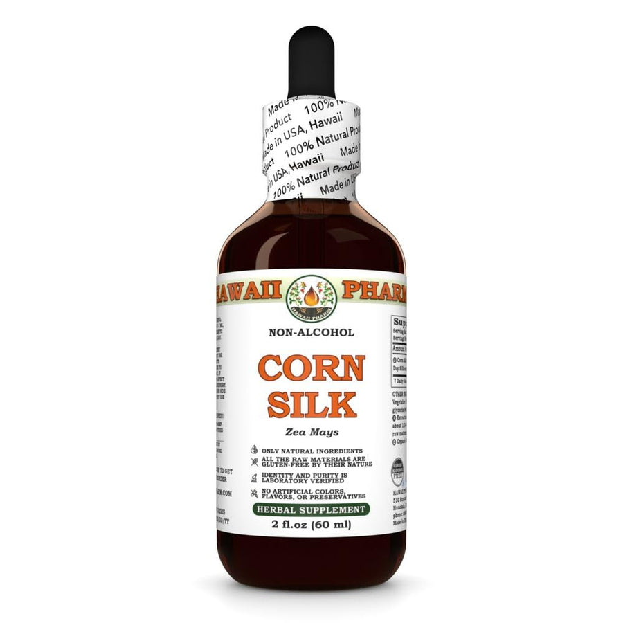 HawaiiPharm Corn Silk Alcohol-Free Liquid Extract, Organic, 2 fl oz