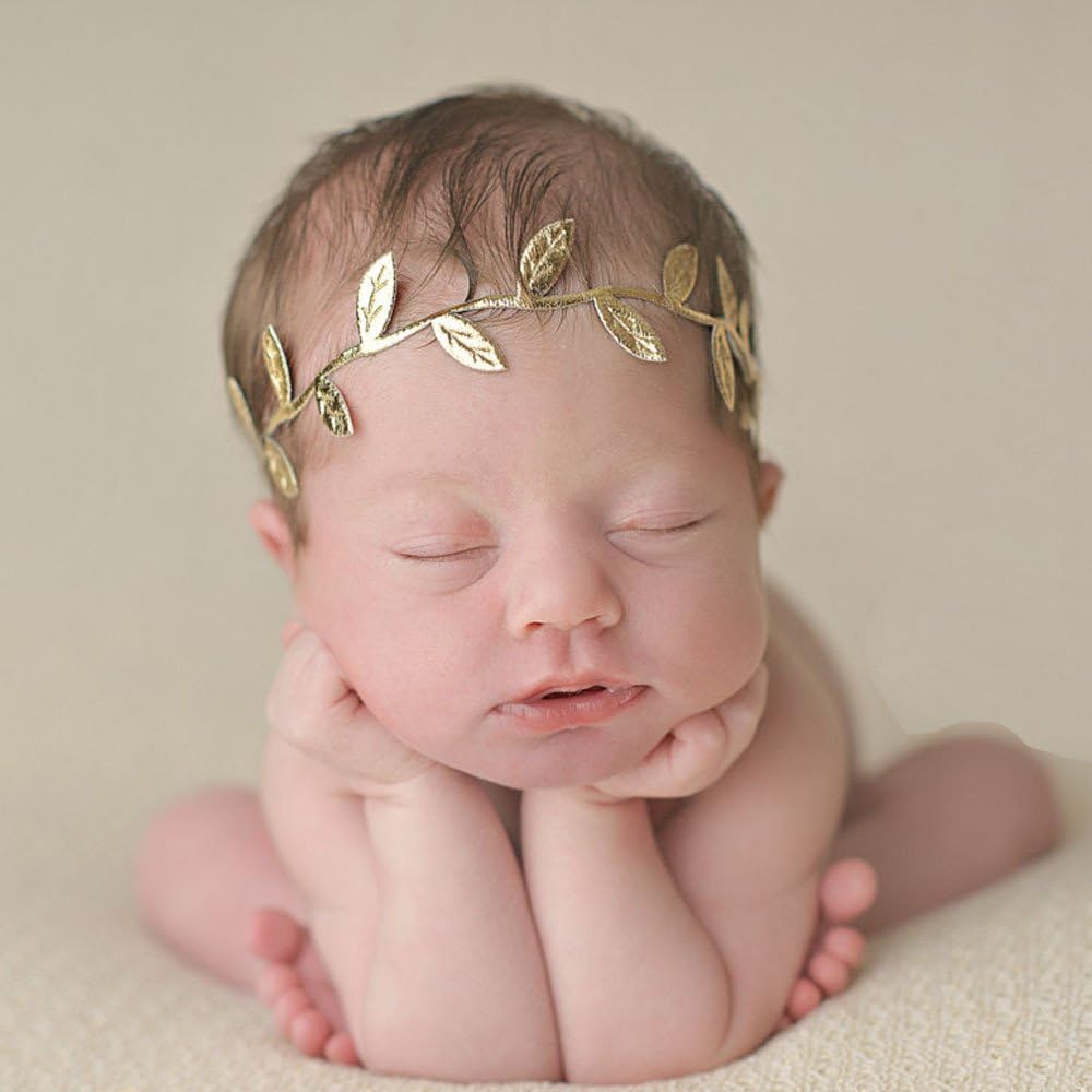 yueton Leaf Headbands, Gold and Silver, 4 Count