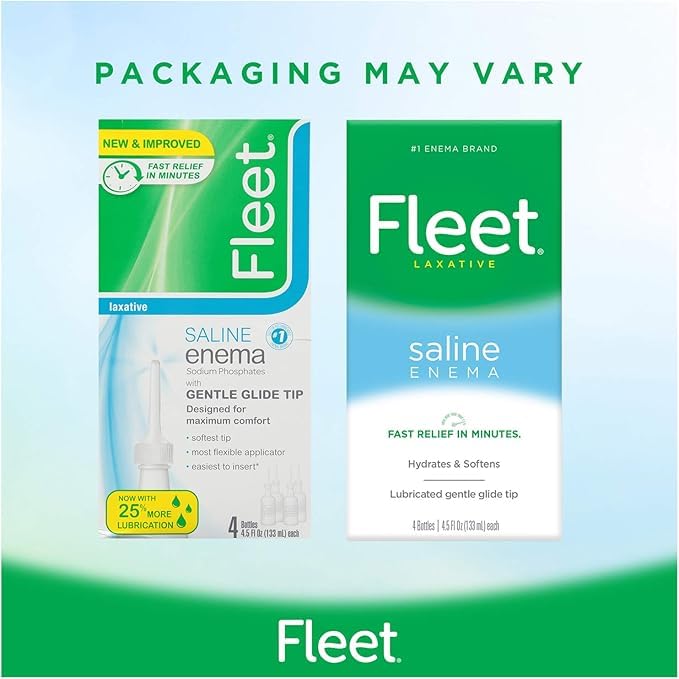 Fleet Laxative Saline Enema, 4.5 fl oz, 4 Count