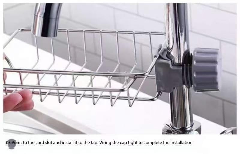 SANGaa Sponge Holder And Drain Rack, Stainless Steel