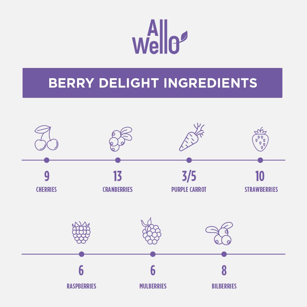 ALLWELLO Organic Berry Delight Juice, 12 Count