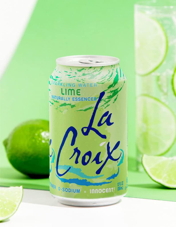 La Croix Sparkling Water, Lime, 12 fl oz, Pack of 8