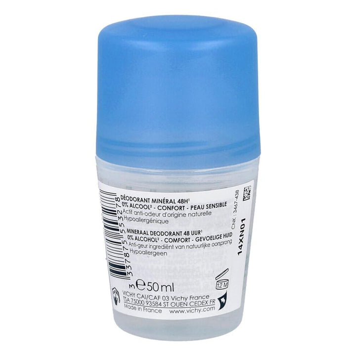 Vichy Mineral Roll-On Deodorant, 50 ml