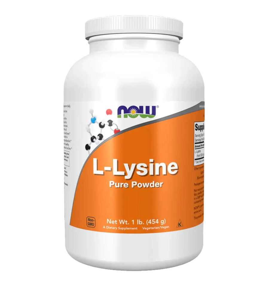 NOW L-Lysine 100% Pure Powder, 435 mg, 1 lb