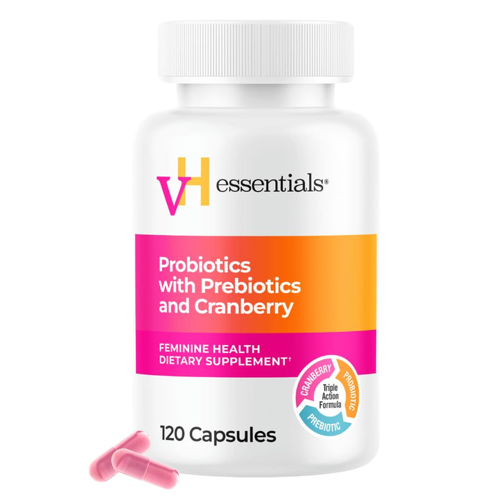 vH Essentials Probiotics With Cranberry Feminine Health Supplement, 120 Count