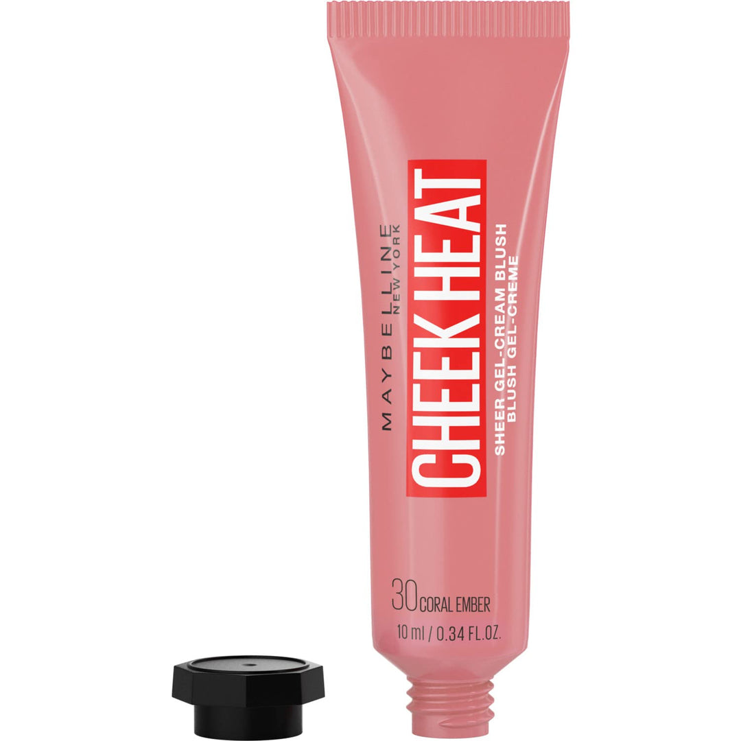 Maybelline New York Cheek Heat Sheer Gel-Cream Blush, Coral Ember